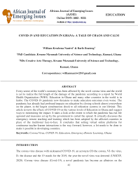Pdf Covid 19 And Education In Ghana A Tale Of Chaos And Calm