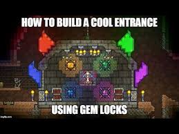 Terraria How To Make A Cool Underground Entrance Using Gem Locks Useful For Adventure Maps Youtube