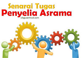 Tugas utama seorang supervisor (penyelia) mengacu pada kata supervise adalah memonitor, mengawasi dan mengarahkan anak buah yang dipimpinnya merujuk dengan sesuai standar kerja atau pedoman arahan dari jabatan diatasnya. Senarai Tugas Penyelia Asrama Bahagian 2
