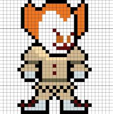 Pennywise 2017 Perler Bead Pattern Pixel Art Minecraft Pixel Art Pixel Art Pattern