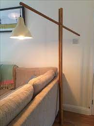 I saw in the store ikea floor lamp ypperlig. Home Made Floor Lamp With Exposed Braided Cable And Adjustable Angle Wooden Lamps Design Diy Floor Lamp Floor Lamp Design