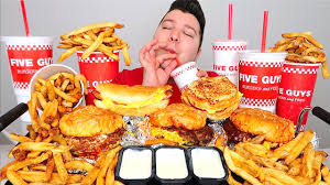 100 Worth Of Five Guys Burgers Fries Mukbang Youtube