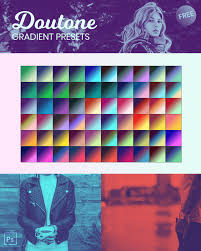 This gradient pack come with 105 free gradients, we'll be working on more soon. 60 Free Duotone Photoshop Gradient Presets