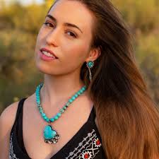 Number Eight Turquoise Necklace & Heart Pendant