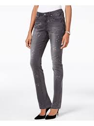 EARL JEAN $54 Womens New 1039 Gray Spotted Pocketed Casual Jeans 12 B+B