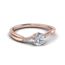 Contact us now for more help placing this order: Thin Twisted Diamond Engagement Ring In 14k Rose Gold Fascinating Diamonds