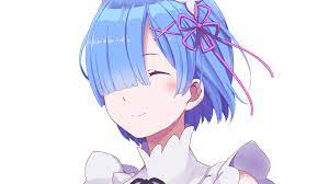 Re Zero Rem Smile Face Portrait Seni Anime Gadis Animasi Animasi