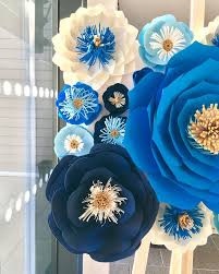 Maybe you would like to learn more about one of these? Royal Blue Navy Blue Baby Blue White And Gold Paper Floral Sweet Table Backdrop Made For A Baby B Paper Flower Tutorial Paper Flowers Giant Paper Flowers Diy