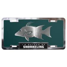 chrome faux hogfish with frame license plate zazzle com in 2020 custom front license plates license plate vanity plate pinterest