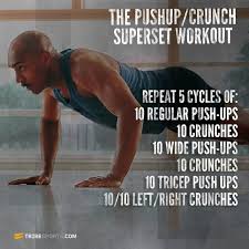 Push Up Crunch Superset Muscular Endurance Workout Challenge Muscular Strength