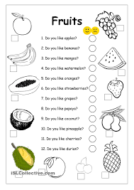 Do You Like Apples Fruits Worksheet English Lessons For Kids English Worksheets For Kids Worksheets