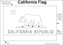The flag shows a grizzly bear which represents strength as well as the many grizzlies that roam california. California Flag Printout Enchantedlearning Com