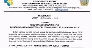 0 ratings0% found this document useful (0 votes). Penerimaan Pegawai Non Pns Kkp Kelas Iii Palangka Raya Lowongan Kerja Bumn Bulan Agustus 2021