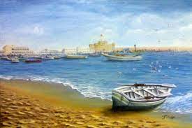 هذة لوحة مرسومة بالالوان الزيتية لشاطى اسكندرية فى منطقة بحرى .. مرسومة على  توال ( قماش مشدود ) مقاس 50 * 70 سم من رسمى كما اق… | Alexandria egypt,  Egypt, Fine art