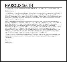 How to describe supervisory experience in a cover letter. Employment Advisor Cover Letter Sample Cover Letter Templates Examples