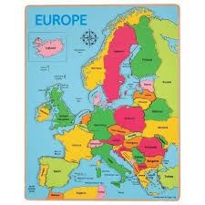 Drewniane puzzle Mapa Europy BJ048 Bigjigs Toys - Tylko ! Zabawki ...