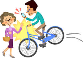 歩行者と自転車の衝突事故 02の無料イラスト | フリーイラスト素材集 ジャパクリップ