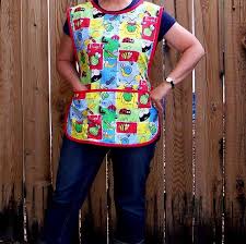 Teacher Smock With Bugs Primary Colors One Size Etsy Smocking Color Primary Colors
