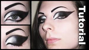 Black And White Graphic Eyeliner Dramatic Gothic White To Black Extended Winged Cat Eye Makeup Tutorial Cat Eye Makeup Tutorial Goth Eye Makeup Eye Makeup Diy