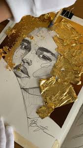 Applying Gold Leaf Video In 2020 Art Prints Quotes Gold Leaf Art Watercolor Paintings