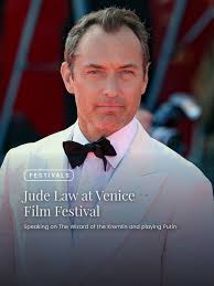 Jude Law introduced The Wizard of the Kremlin at the 82nd Venice Film  Festival, meeting the press before stepping onto the red carpet. Reflecting 