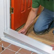 The threshold usually fits below the stops and against the jambs. Don T Wait For Someone To Trip Over Your Rotting Entry To Revamp Your Front Door Learn How To Install A New Door Th Home Repairs Home Fix Diy Home Improvement