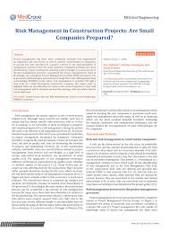 Construction company job offers in kota kinabalu, sabah. Pdf Risk Management In Construction Projects Are Small Companies Prepared