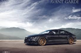 Black And Gold Rims Black And Gold Never Go Out Of Style Custom Black Audi S7 On Avant Garde Rims Black Audi Audi A7 Audi Sportback