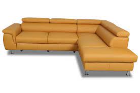 Tagsüber bieten sie dir optimalen komfort zum sitzen und abends werden sie zu einem gemütlichen schlafplatz für dich oder deine gäste! Leder Ecksofa Montreal Rechts Mit Schlaffunktion Gelb Sofas Zum Halben Preis