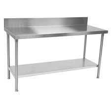The perfect work table for your commercial kitchen. Catermarket Professional Catering Equipment For The Hospitality Food Service Industries Stainless Steel Table With Splashback And Galvanized Shelf 1850mm