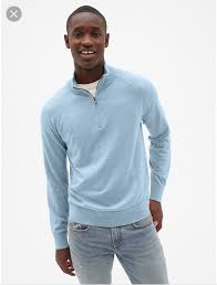Mens Gap Half Zip Mockneck Pullover Sweater 59 95 Xl Light Blue Fashion Clothing Shoes Accessories Mensclo Long Sleeve Tshirt Men Men Sweater Mens Outfits