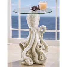 Octopus Side Table 149 Realistic Down To The Last Tentacle A Highly Detailed Octopus Stands At Attention On A Bed Of Stylish Home Decor Side Table Decor