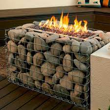 Propane Fire Pit Using Gabion Baskets