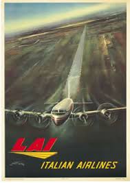 Lai Italian Airlines Reiseposter Luftfahrt Alte Werbung