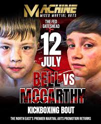 Two little warriors step up against each other in this kickboxing bout  matched for Saturday 12th July at The Fed Gateshead. Rosco Bell 2-0 39kg  East Coast Kickboxing North Shields Vs Mason