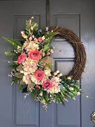 Spring Wreaths For Front Door Spring Decor Valentines Etsy In 2021 Spring Wreaths For Front Door Diy Wreaths For Front Door Diy Spring Wreath