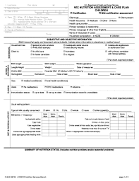 6 nutritional status severely malnourished? Fillable Online Wic Nutrition Assessment Care Plan Children Nutrition Services Fax Email Print Pdffiller
