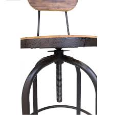 Tabouret de bar noir en acier avec dossier style industriel. Tabouret De Bar Reglable Style Industriel Depot Des Docks