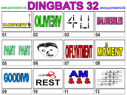Dingbats will fill your need for fun and unique puzzle game. Dingbats One Answers Quizzes There Are Over 670 Dingbats And Each Dingbats Game Has Been Given A Difficulty Rating And Although They Don T Come With Answers You Can Log