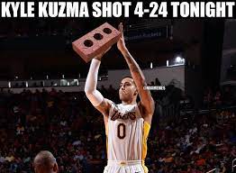 Find and save images from the kyle kuzma collection by randomruata (_randomruata) on we heart it, your everyday app to get lost in what you love. Nba Memes Kyle Kuzma Shot Just 16 6 Vs The Grizzlies Facebook