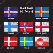 Sweden, denmark and finland are part of the european union. Set Of Scandinavian Flags Isolated On Black Background Finland Iceland Greenland Norway Aland Islands Faroe Islands Sweden And Denmark National Symbols Vector Collection Premium Vector In Adobe Illustrator Ai Ai