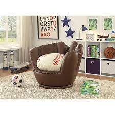 Crown Mark Baseball Glove Kids Faux Leather Chair Baseball Themed Bedroom Baseball Theme Room Sports Themed Room
