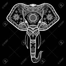Vector Black And White Henna Elephant Head Illustration Eps10 Whitehenna Vector Black And White Henna Elephant Head Illustration Eps10 Stock Vector 94132565 En 2020