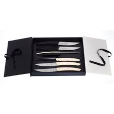 Coffret 6 Couteaux Thiers Shadow By Thomas Bastide Manche Creme Noir Couteau Couteaux A Steak Thiers
