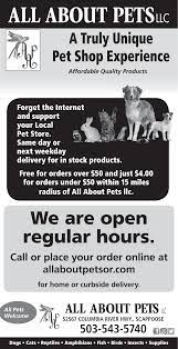 Thank you to all who brought in their dogs to participate in our contest. Support Local Pet Store In Scappoose Or Pet Stores All About Pets Llc