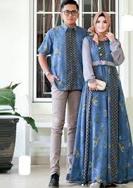Model Baju Gamis Batik Kombinasi Kain Polos Terbaru Soft Grey Dark Blue Model Baju Wanita Model Pakaian Wanita Model Pakaian
