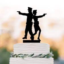 Wedding Cake Topper Mr With Mrs Police Wedding Cake Topper Police Couple Silhouette Wedding Cake Decor Supplies Cake Decorating Supplies Aliexpress