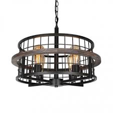 Wire Frame Hanging Light 4 Light Farmhouse Rustic Metal Pendant Lighting With Adjustable Chain In Black Takeluckhome Com