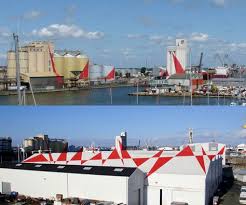 Felice Varini Anamorphose Port De St Nazaire Anamorphose Design Perspective