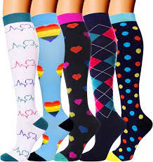 Double Couple Knee High Compression Socks For Women
